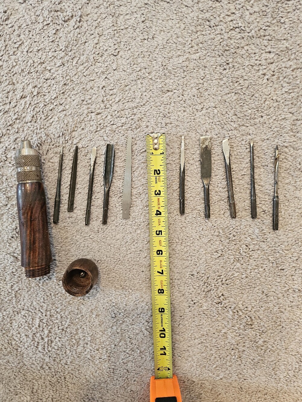 Rollis (1800s) Vintage Handheld Leathercraft/woodworking Awl Set - Brown